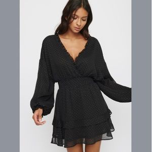 Dynamite V-Neck Ruffled Dress